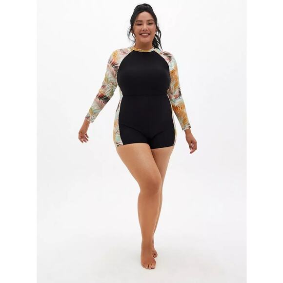 Torrid Other - NWT Torrid Green Leaf Active Swim Rash Guard Size 3X Vacation Resortwear Summer